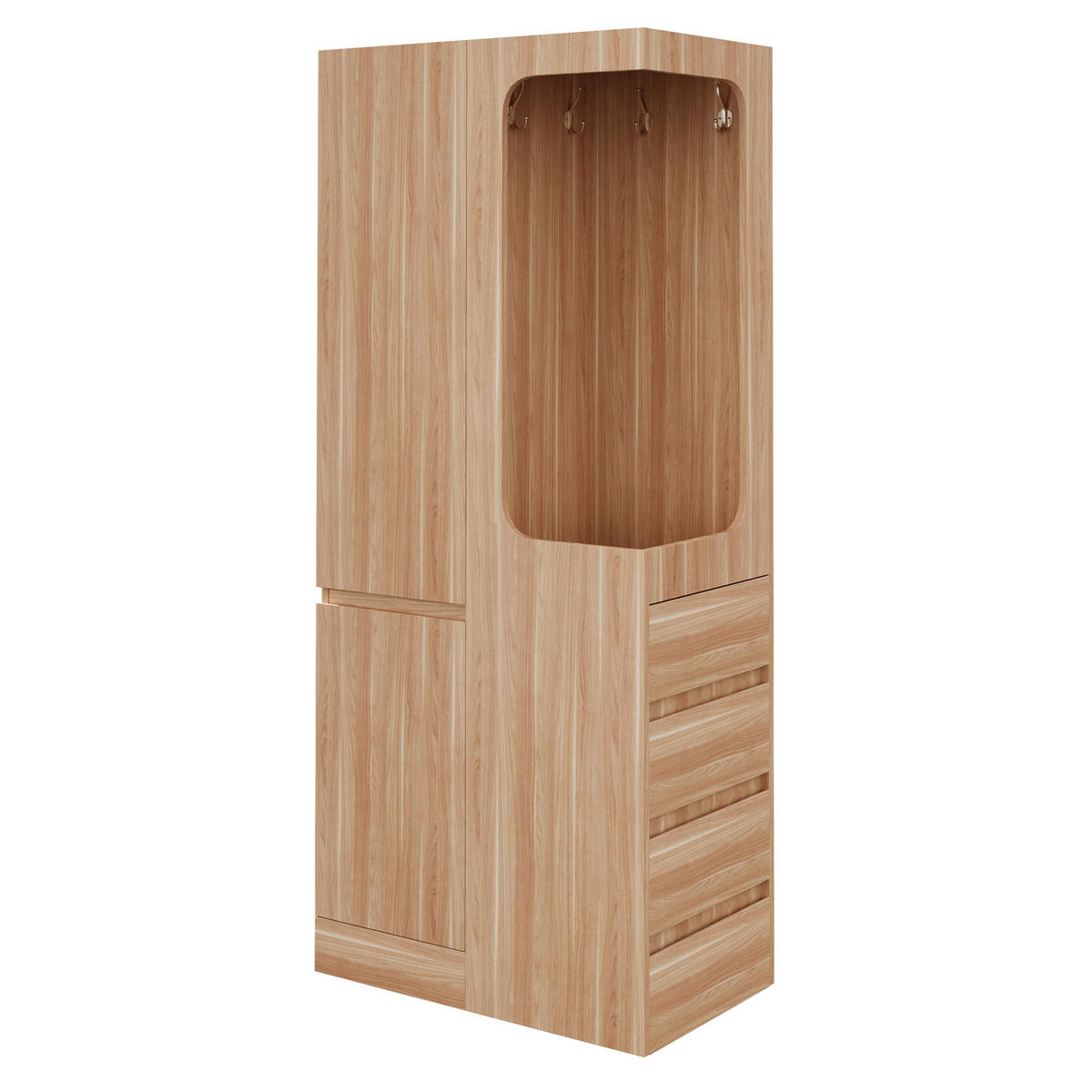KLEIDERSCHRANK 70x40x170cm 1 Tür Schubladen Holz - Naturfarben, Holz (70/170/40cm) - FLIEKS