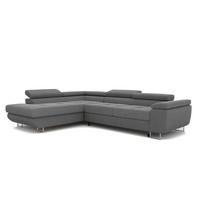 ECKSOFA ANTON mit Schlaffunktion und Bettkasten Dunkelgrau - Dunkelgrau, Holzwerkstoff/Kunststoff (274/203cm) - Idohome