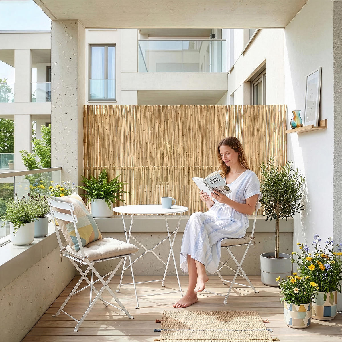 SCHILFZAUN Abbateggio - Naturfarben, Naturmaterialien (90/0.6cm) - casa.pro