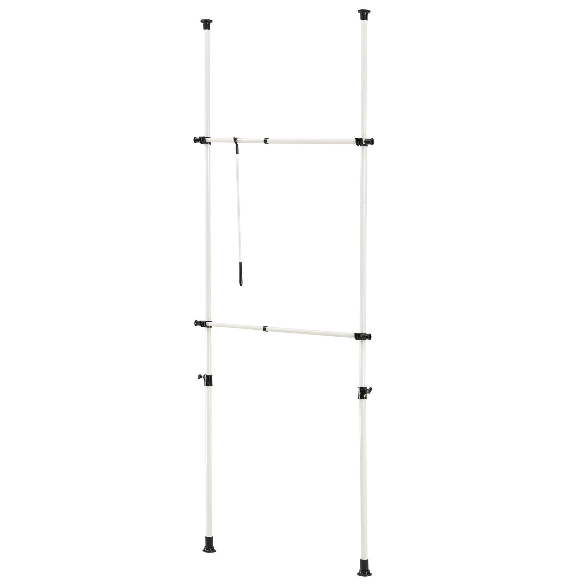 TELESKOPGARDEROBE - Weiß, Metall (115/278/5cm) - [en.casa]