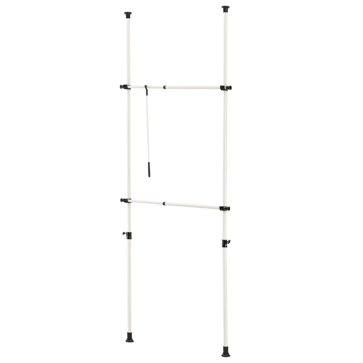 TELESKOPGARDEROBE - Weiß, Metall (115/278/5cm) - [en.casa]