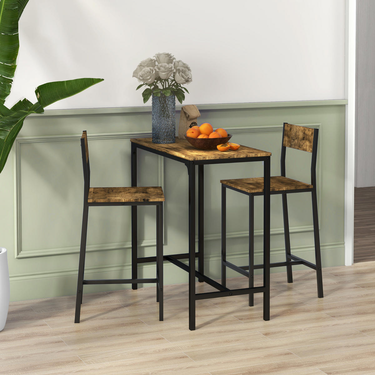 BAR-SET Rostfarben 89.0/45.0/87.0cm - Rostfarben, Holzwerkstoff (45/87/89cm)
