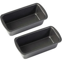 BROTBACKFORM 2-teiliges Set Edelstahl 19 x 9 x 6 cm Antihaftbeschichtet - Anthrazit, Metall (9/6/19cm)