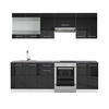 KÜCHENZEILE Fame-Line Anthrazit Hochglanz/Weiß 240 cm, AP Anthrazit - Anthrazit/Weiß, Holzwerkstoff (240/81.6/60cm) - Vicco