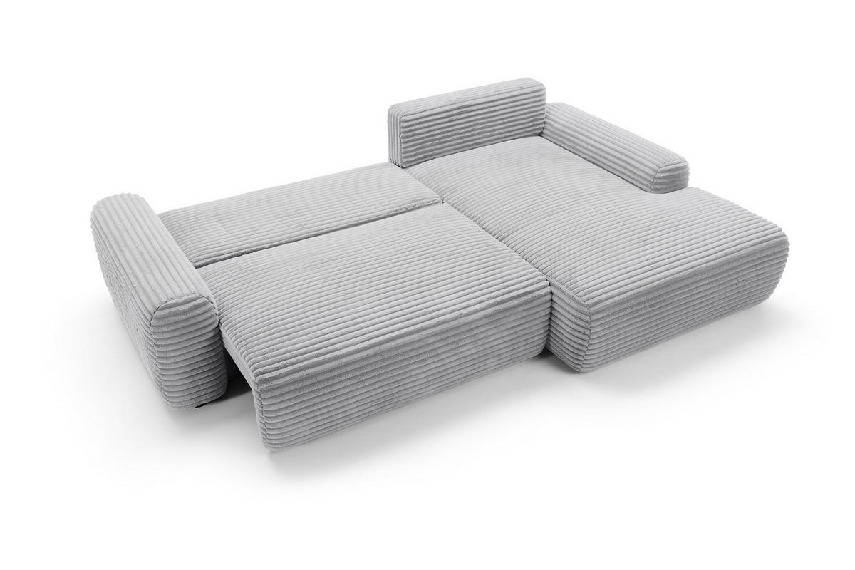 ECKSOFA Cordina Grau, mit Schlaffunktion und Bettzeugbehälter, rechte seite - Grau, Holzwerkstoff (264/162cm) - Bettso