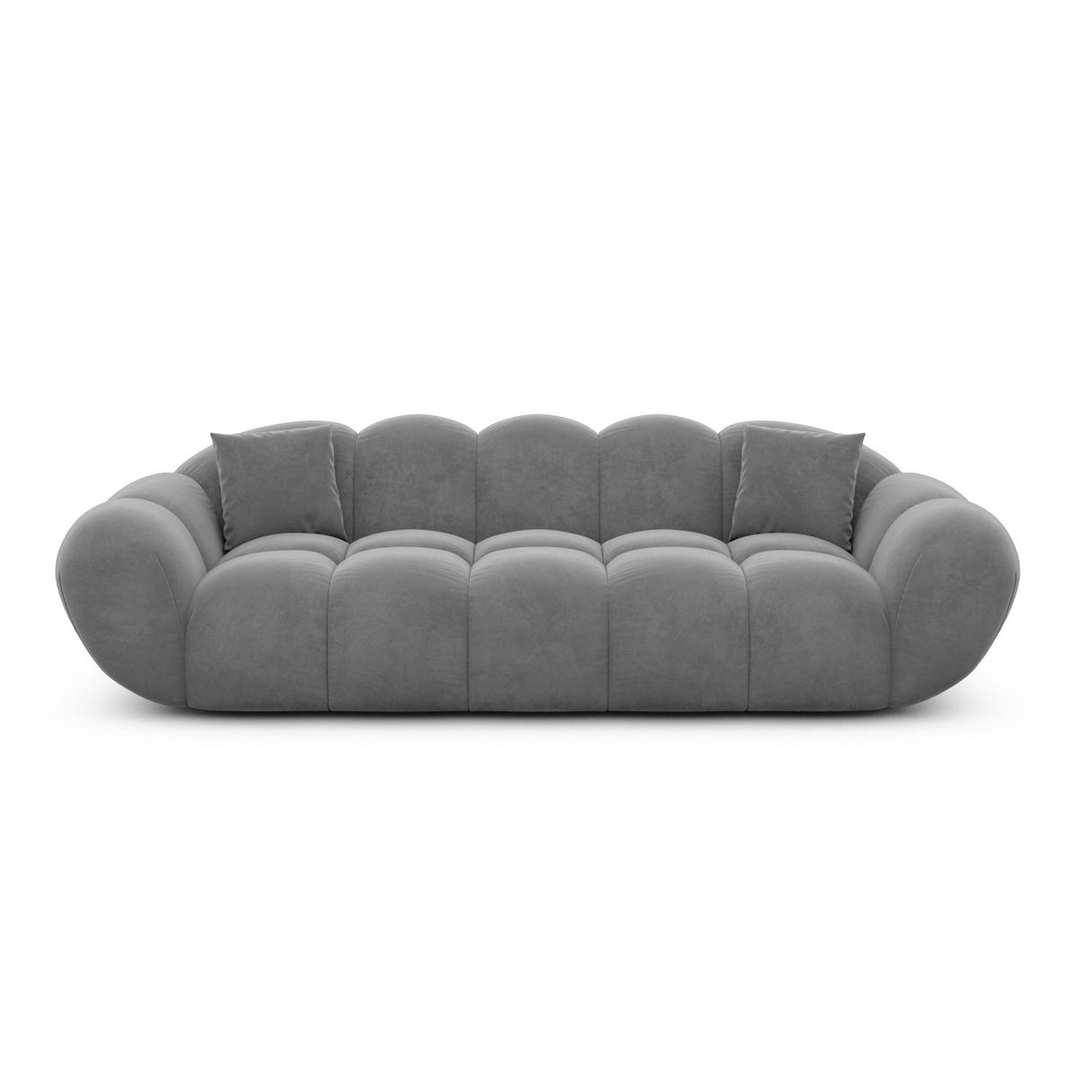 3-SITZER-SOFA Liva Dunkelgrau Samtstoff - Dunkelgrau, Textil (233/70/93cm) - VAROYAL