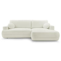 ECKSOFA Fuerro Weiß Strukturstoff - Schwarz/Weiß, Kunststoff/Textil (168/260cm) - Selsey