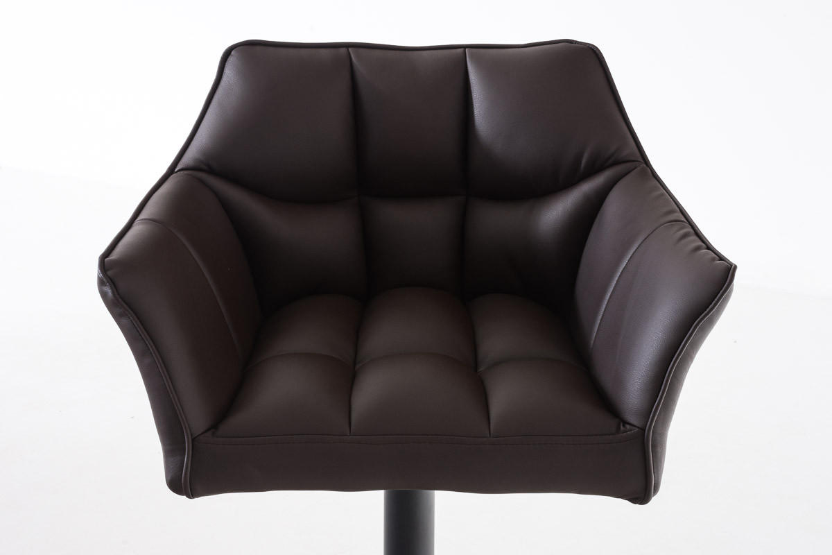 BARHOCKER Sihar Kunstleder Braun Schwarz - Braun, Leder/Metall (64/88/45cm) - DELUKE