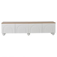 TV-MÖBEL Palermo Weiß Eichefarben 180/40/45 cm - Weiß, Holzwerkstoff (180/45/40cm) - PANGIVO