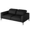 2-SITZER SOFA - Schwarz, Leder/Metall (170/73/107cm) - home24
