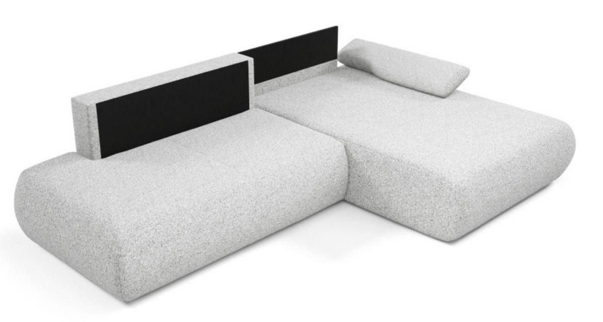 ECKSOFA Hellgrau PENTI Ausziehbar Mit Bettkasten Rechts - Hellgrau/Grau, Textil (173.5/286cm) - Sepro Meble