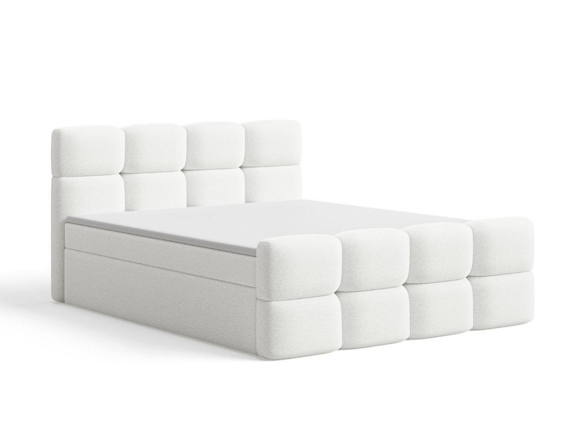 BOXBETT Rivon 160x200 Bouclé-Stoff Creme - Creme, Holz/Textil (160/200cm) - Graingold