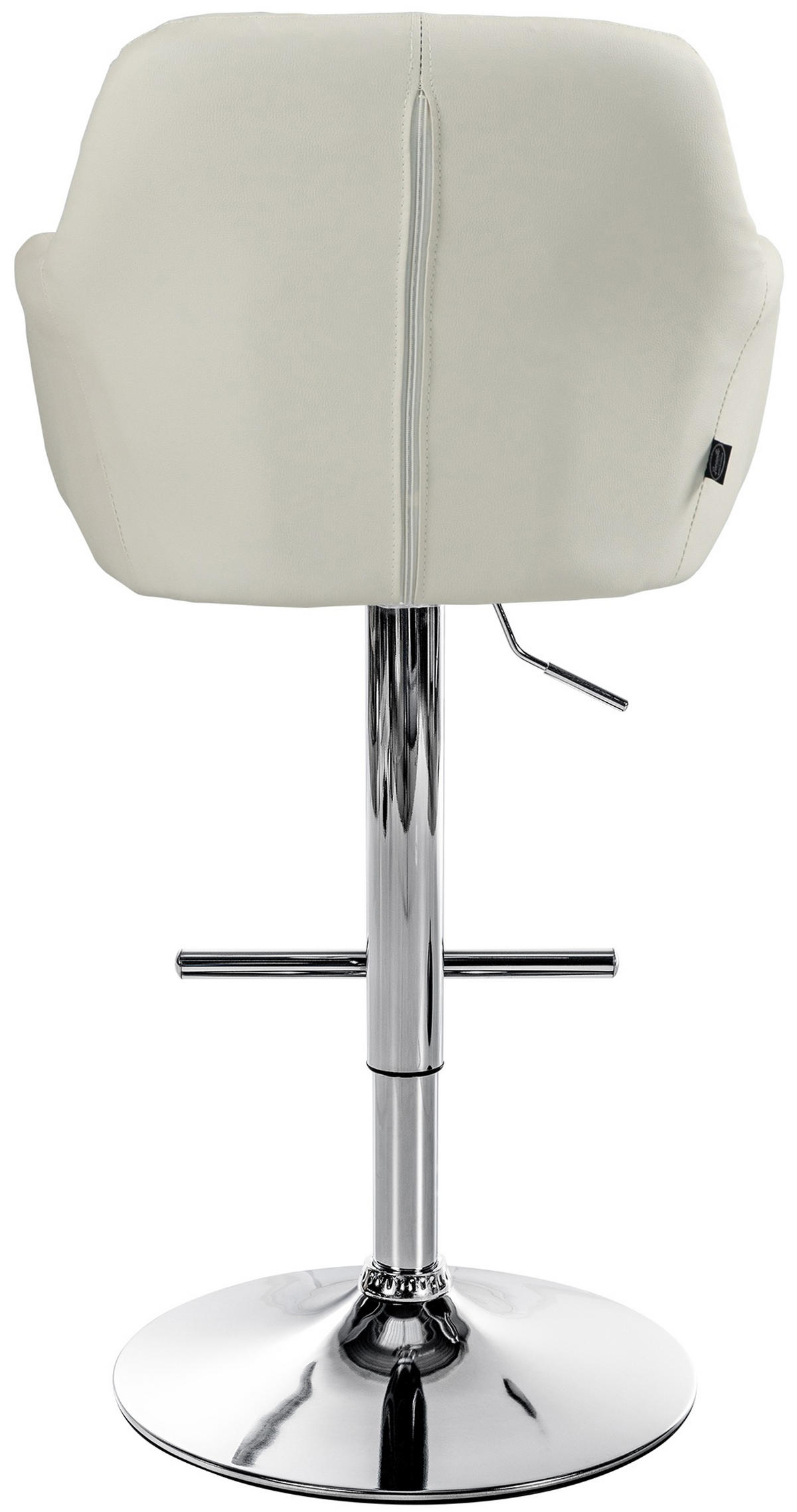 BARHOCKER Nardo Kunstleder chrom creme - Chromfarben/Creme, Kunststoff/Metall (57/118/59cm) - TPFLiving