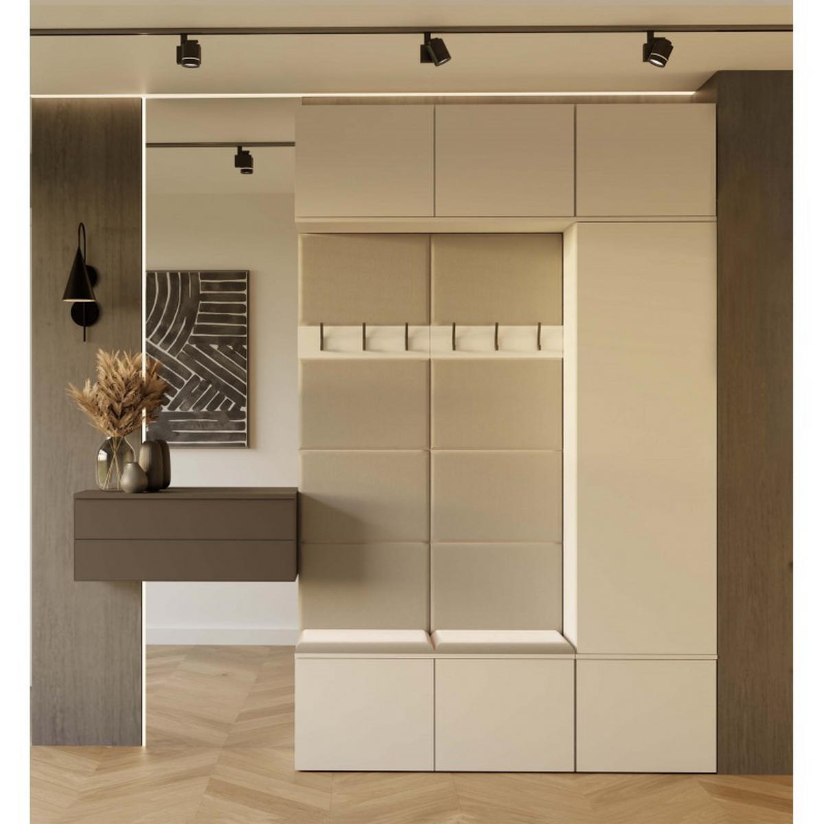DULAP modern, set de dulapuri: dulap pentru haine și dulap pentru pantofi „cașmir” 150/238/35 - cașmir, compozit lemnos (150/238/35cm) - RAUMHIRSCH FURNITURE