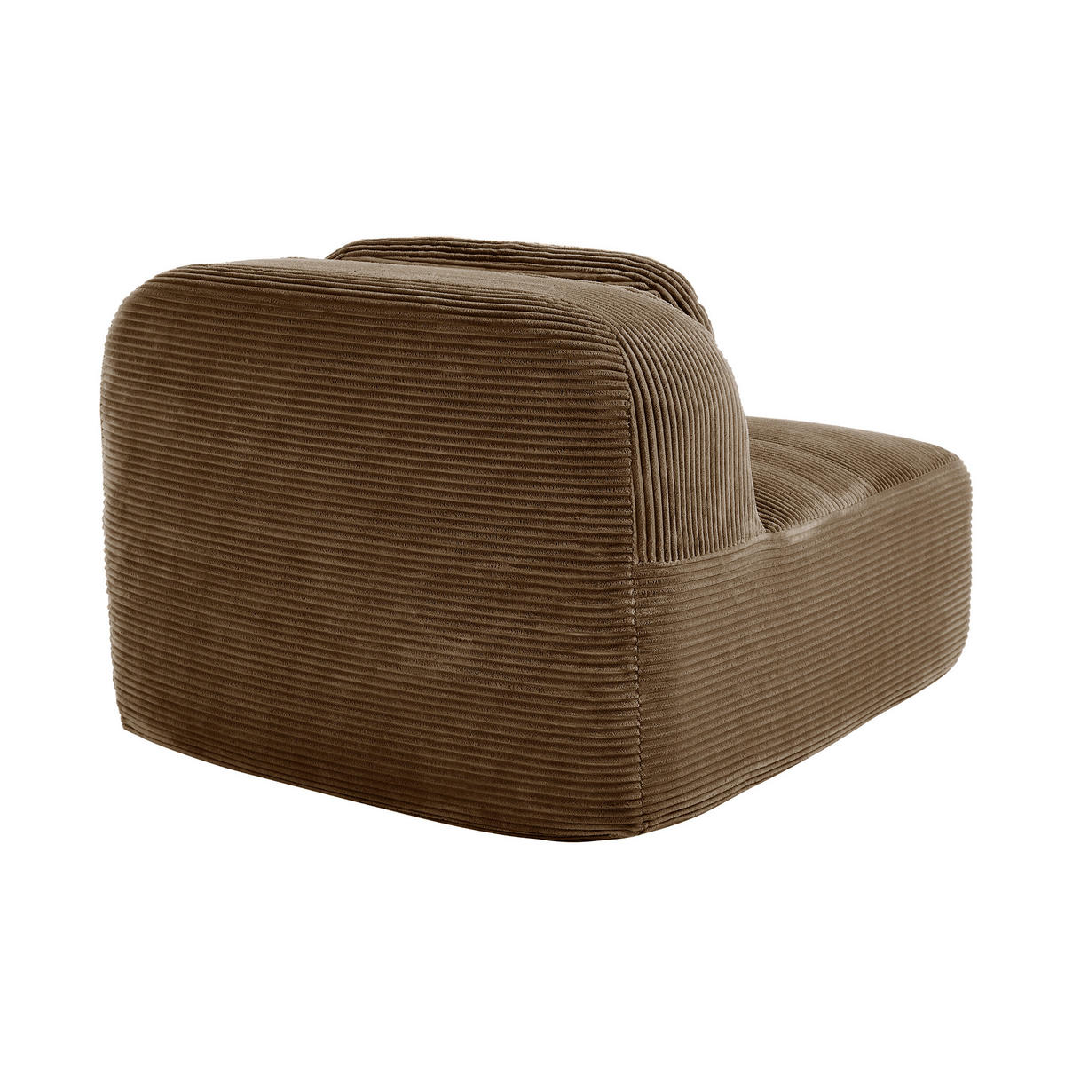 POHOVKA Hnědá modulární bez područek z manšestru - hnědá, textil (90/75/103cm) - Urban Meuble