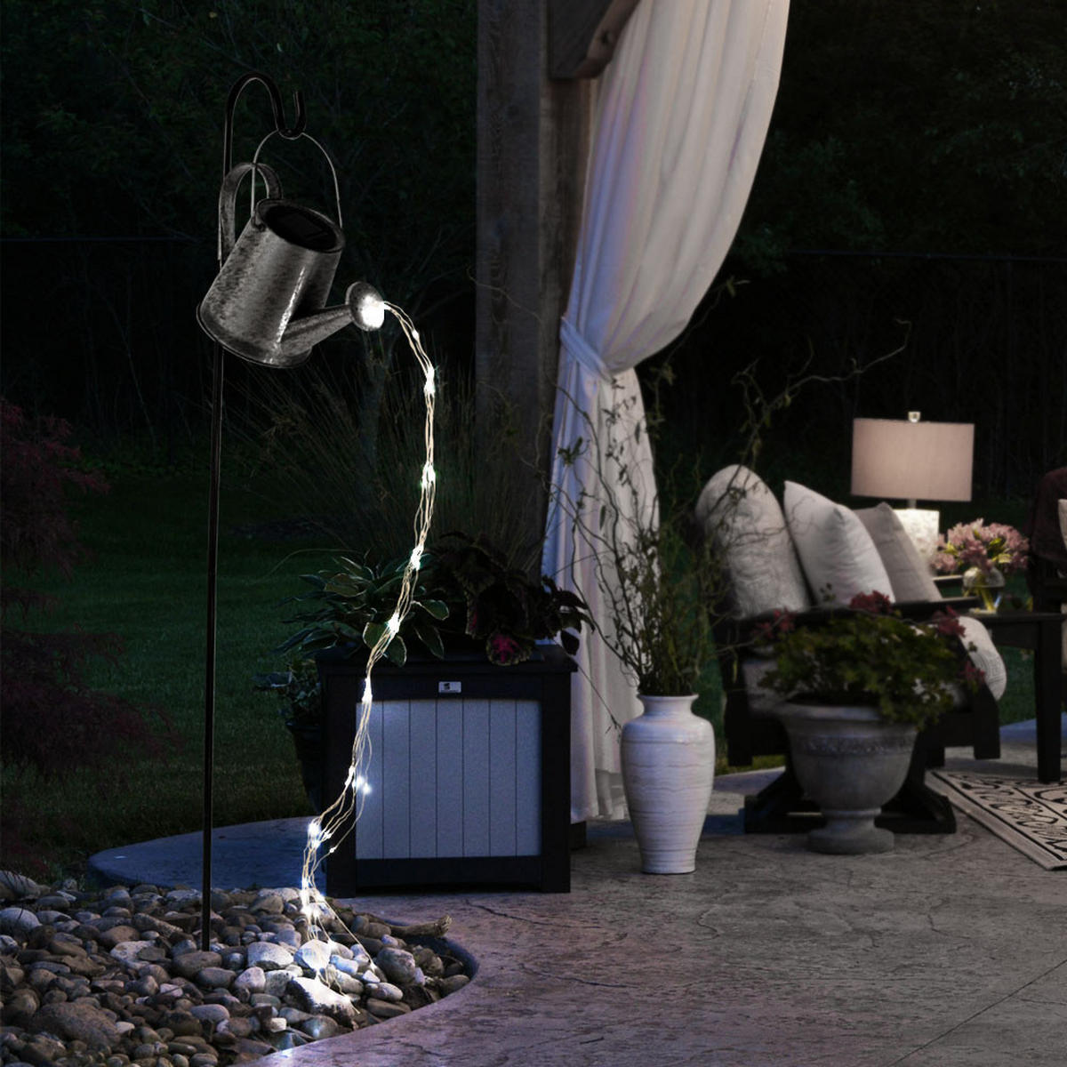 LED AUSSENLEUCHTE Solar Steckleuchte Silber - Silberfarben, Metall (32/32/90cm) - Nowa