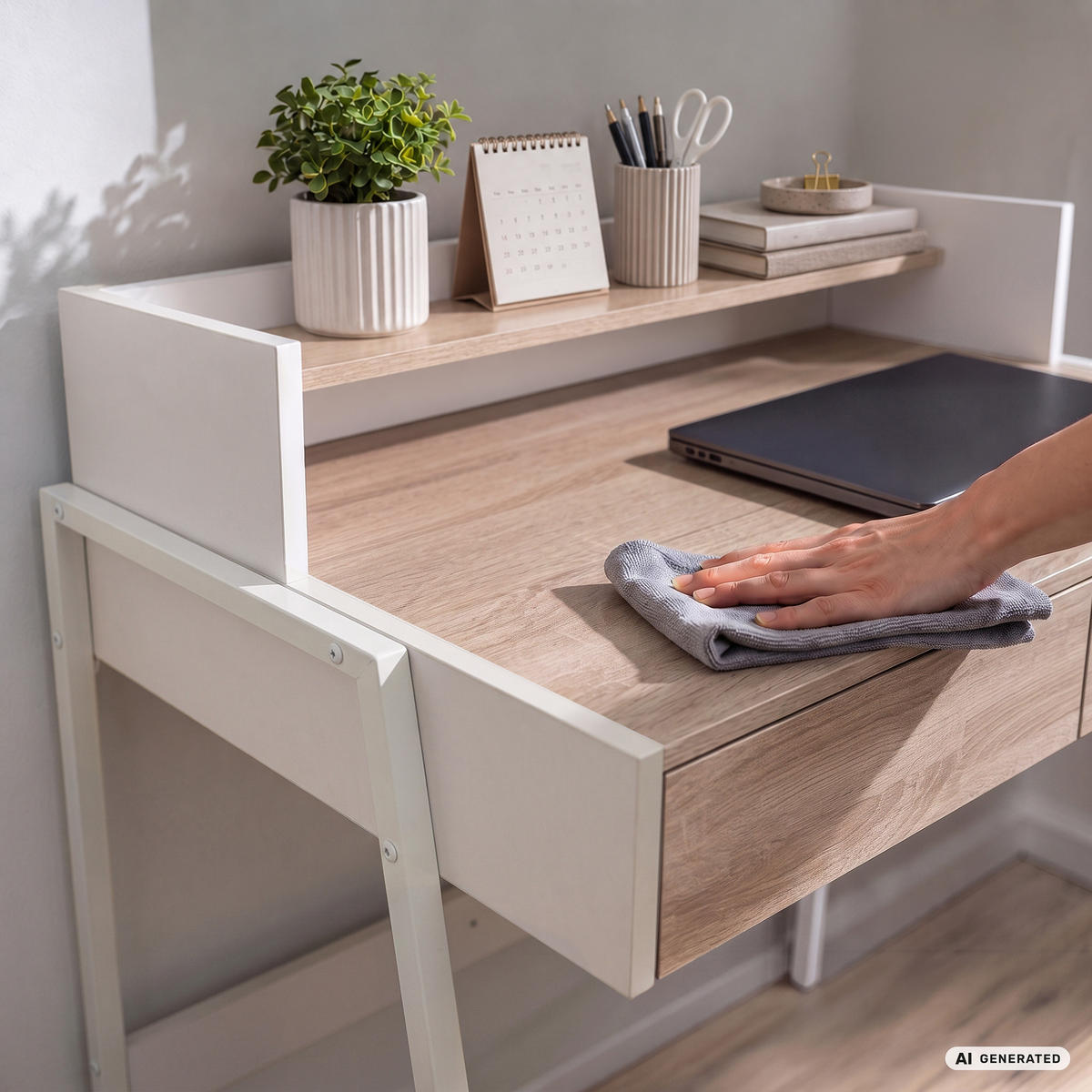 SCHREIBTISCH FLUX 78 cm Sonoma Eiche - Weiß/Sonoma Eiche, Holzwerkstoff (78/48/95cm) - Akord