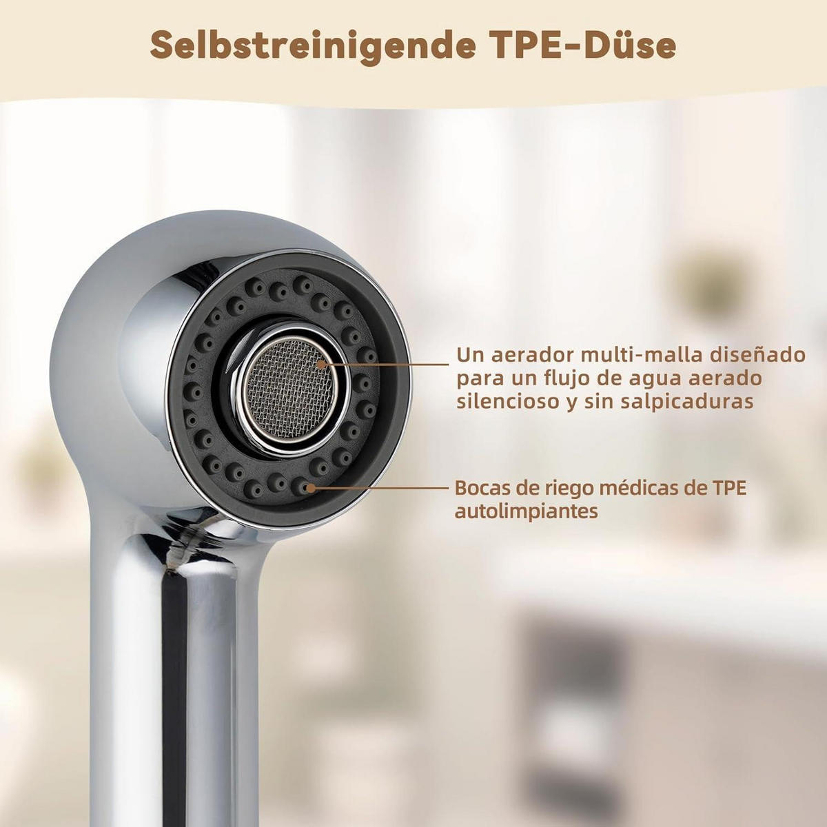 KÜCHENARMATUR Brausekopf Chrom 2 Strahlarten - Silberfarben, Metall (2/2/2cm)