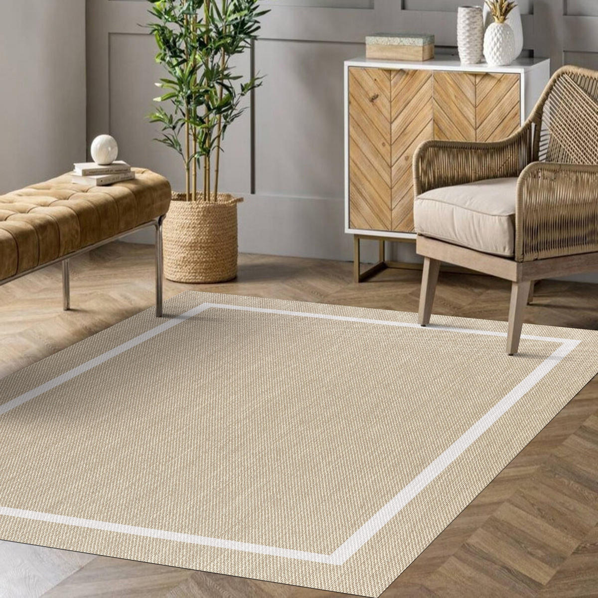 TEPPICH Premium en Vinyle Weißes Rechteck 80x150 cm - Weiß, Kunststoff (80/150cm) - STORESDECO