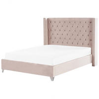 POLSTERBETT 180/200cm Pastellrosa Lubbon - Pink, Textil (180/200cm) - Beliani
