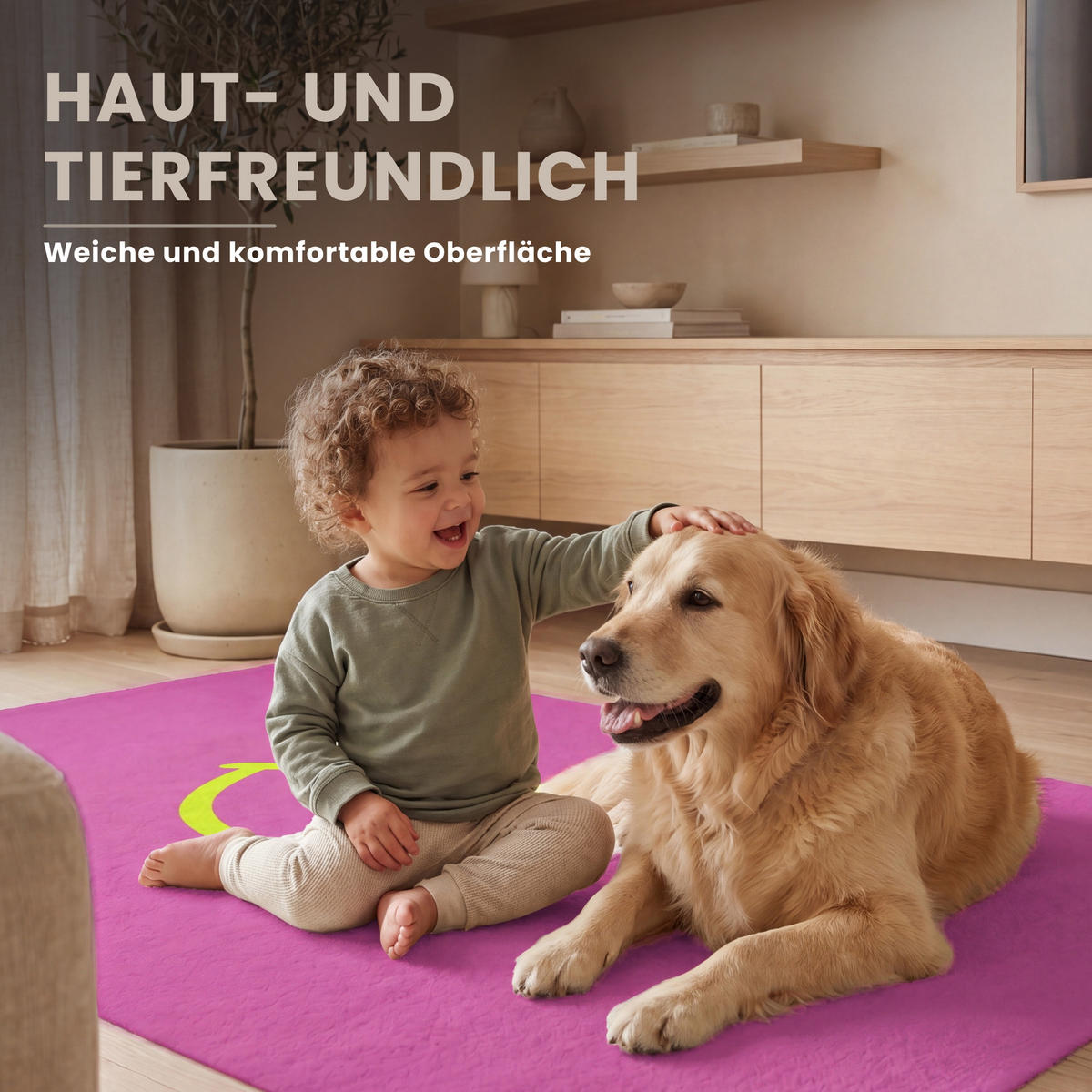 TEPPICH - Smiley - Fröhlich - Rosa - 120x80 cm - Pink, Kunststoff/Textil (120/0.4cm) - OnlyWow
