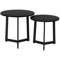 SADA konferenčních stolků 48/48/45 cm černá z oceli se zasouvacím designem - černá, kov (48/48/45cm) - OKWISH