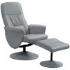 RELAXSESSEL mit Hocker, Fernsehsessel, TV Sessel mit Liegefunktion, Kunstleder - Hellgrau/Grau, Metall (76/101/81cm) - HOMCOM