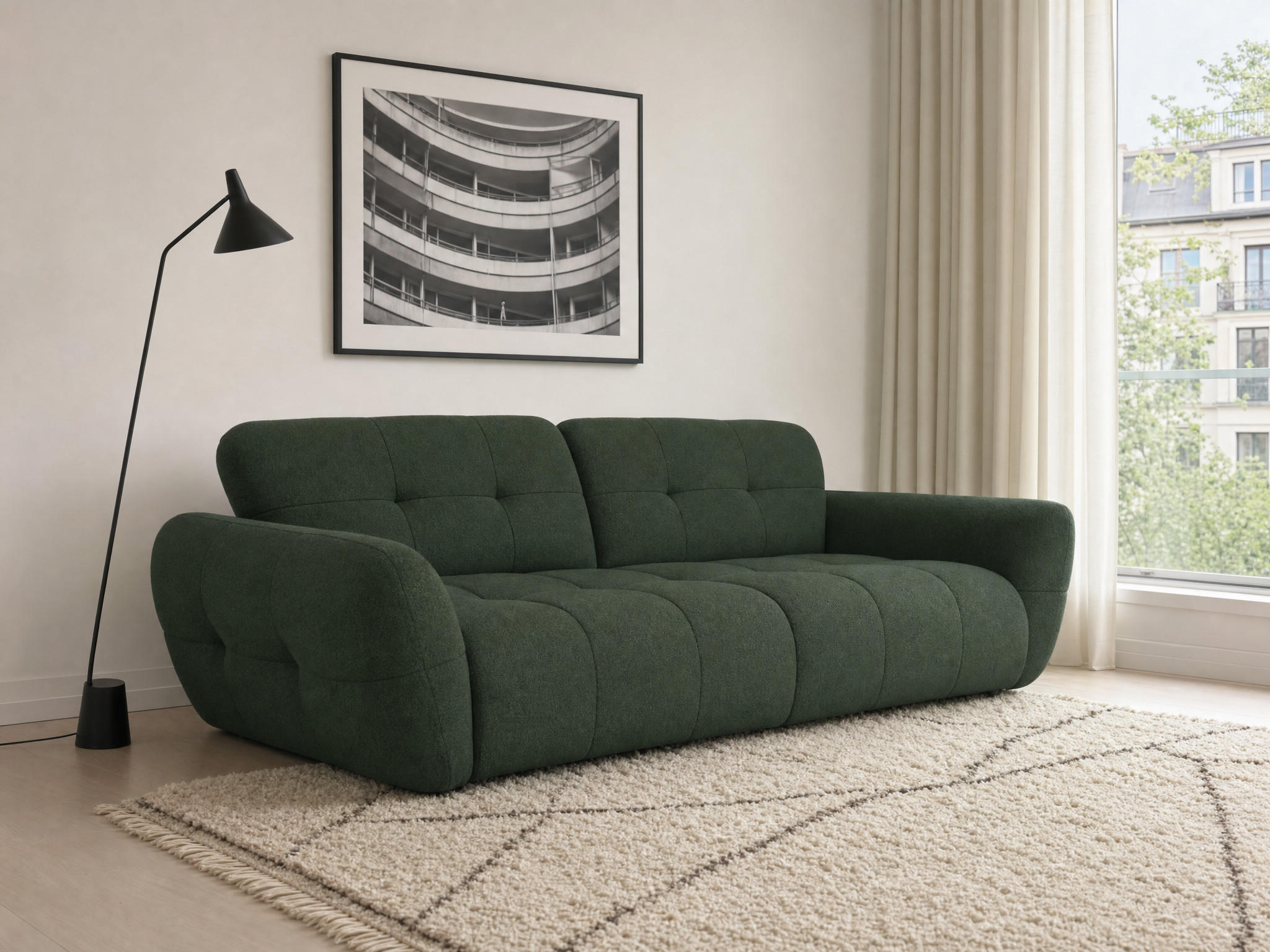 foamnova Bigsofa Dunkelgrün 272x68x134 cm