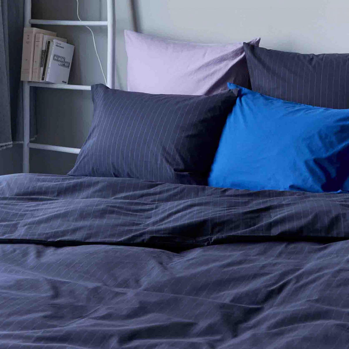 KOPFKISSENBEZUG Céleste so blau 50 x 70 cm - Blau, Textil (70/50cm)