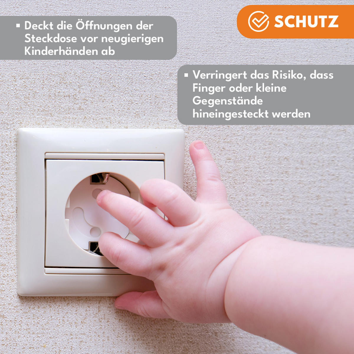 KINDERSICHERUNG Steckdose Set 20 Stück - Weiß, Kunststoff (5/5cm) - KRUMAD