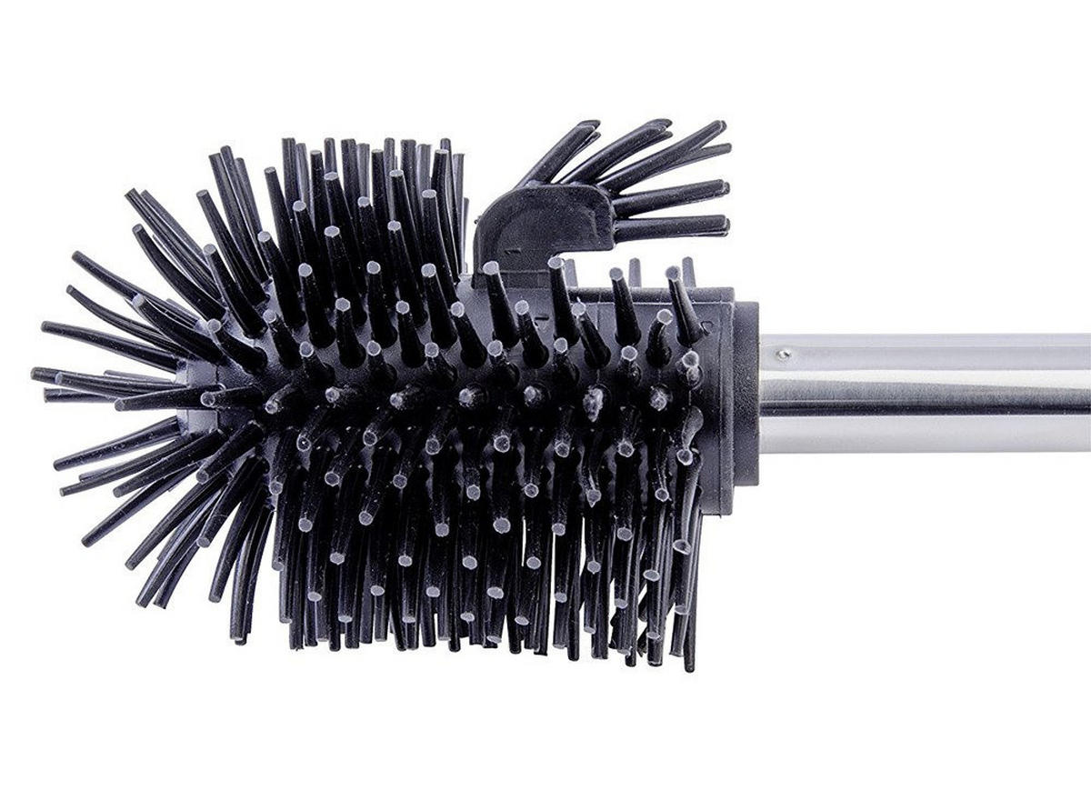 SILIKON-WC-BÜRSTE 7,5/7,5/35 cm - Silberfarben, Kunststoff (7.5/35/7.5cm) - Wenko