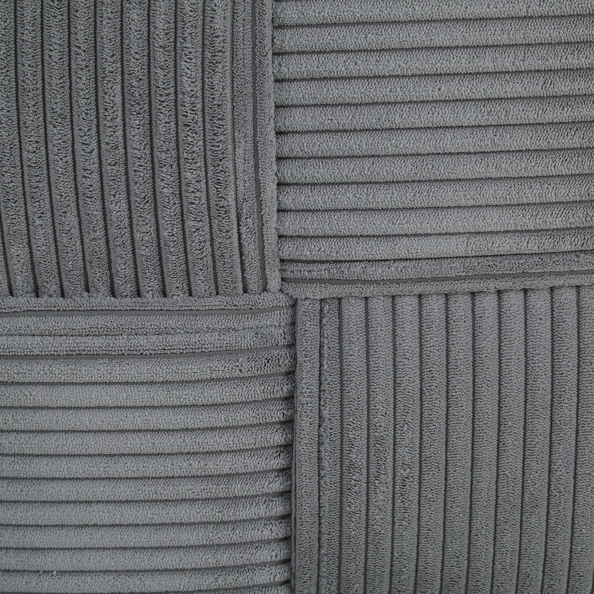 HOCKER in Cord 46/41/46 cm in Grau - Grau, Textil (46/41/46cm) - Homestyle4u