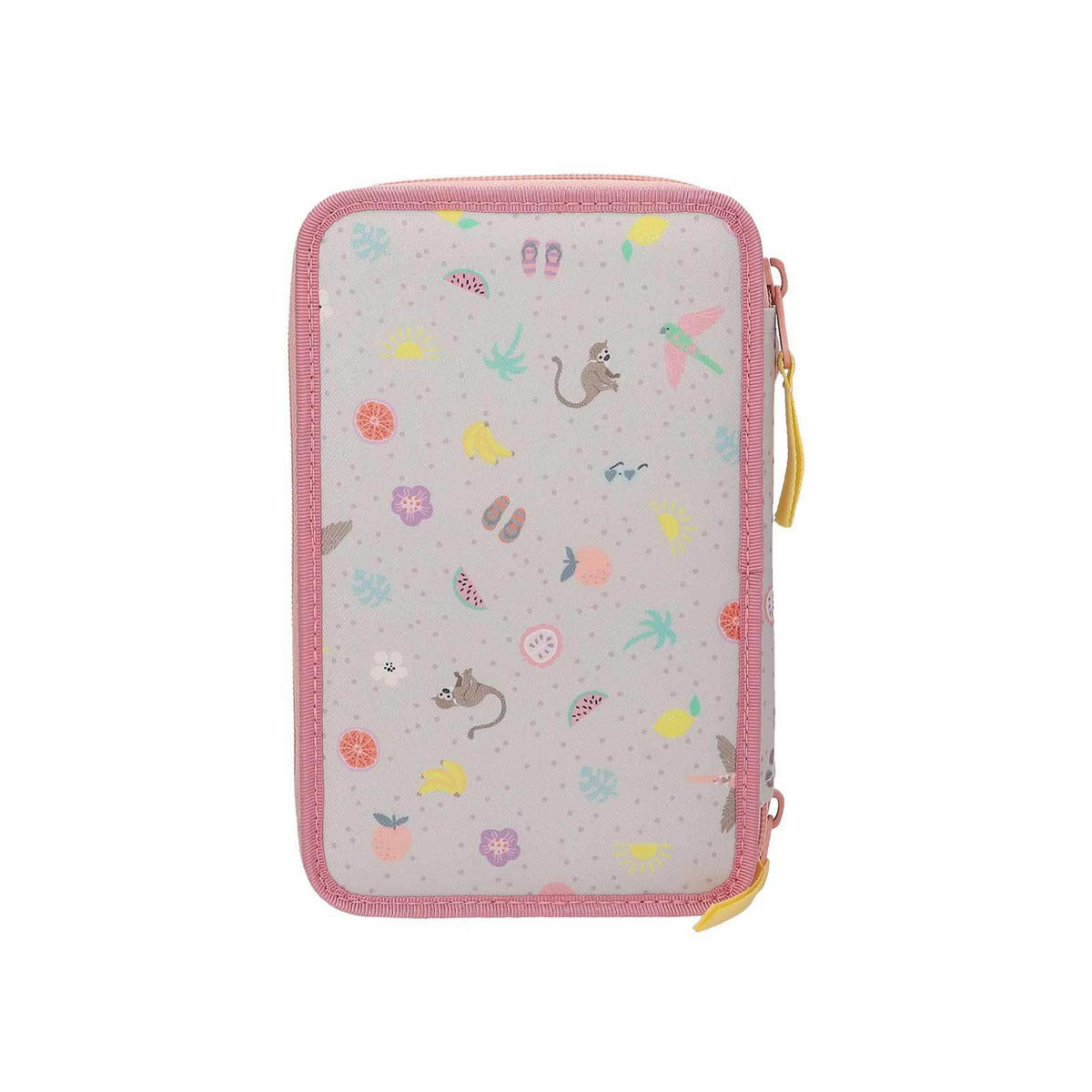 3-FACH FEDERTASCHE JUICY INKL. STIFTE TOPModel altrosa 7,5 x 13 x 20 cm - Altrosa, Kunststoff (13/20/7.5cm) - Depesche Germany