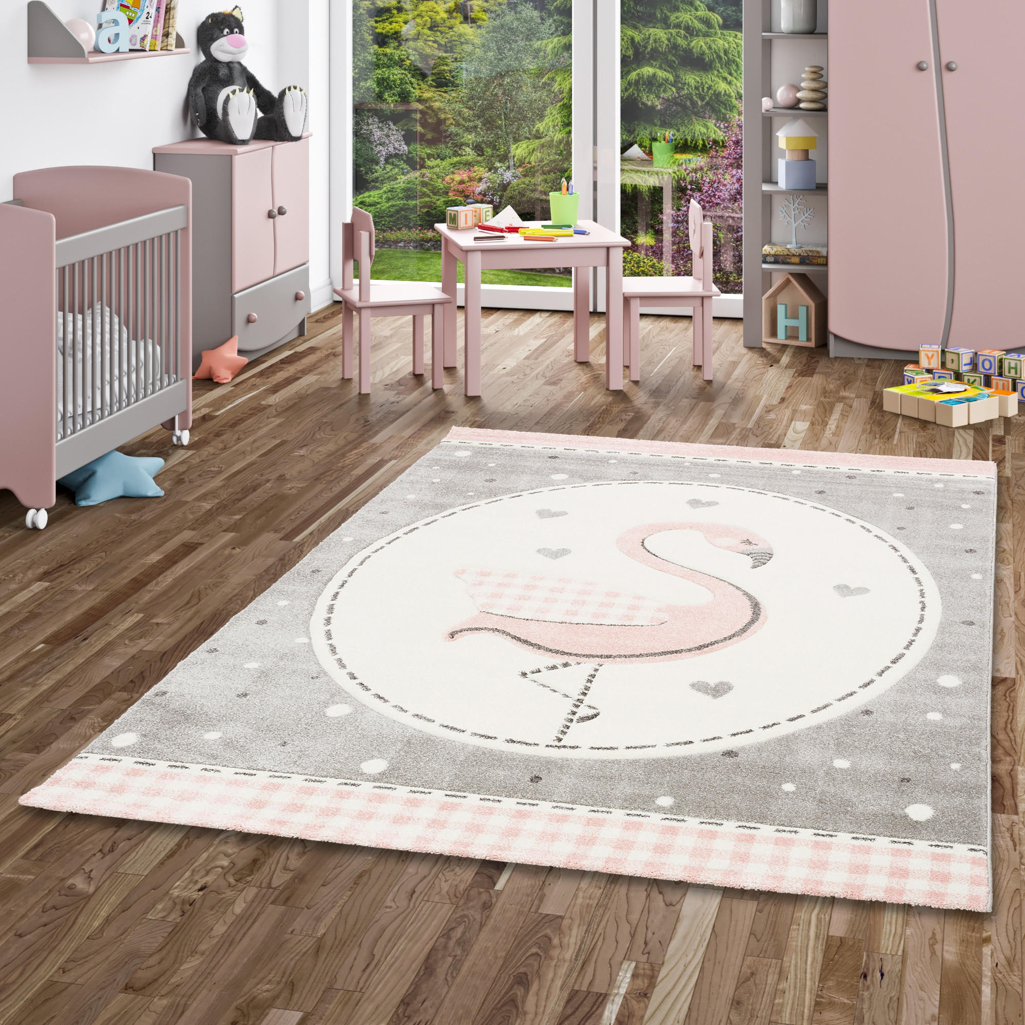 KINDER TEPPICH MAUI KIDS PASTELL ROSA FLAMINGO - Rosa, Textil (160/230cm) - Pergamon