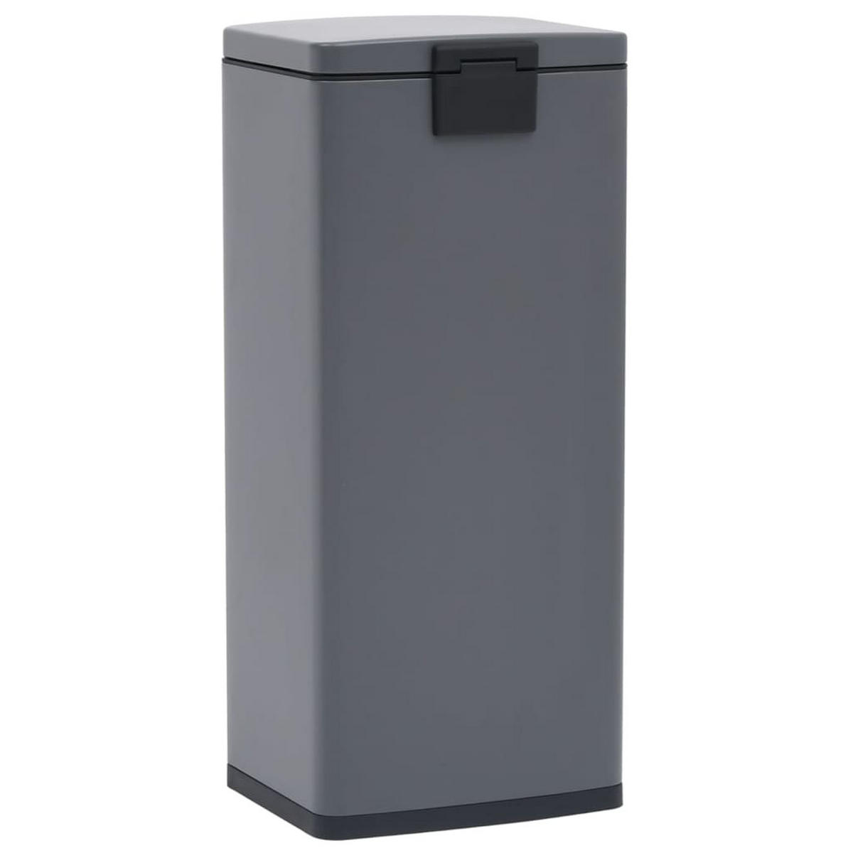 MÜLLEIMER mit Fußpedal 30L Stahl Grau - Grau, Metall (31/71/31cm) - DELUKE
