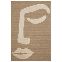 TEPPICH mit Juteoptik weißem Gesichtsmotiv Palma 120x170 cm - Weiß, Textil (150/170cm) - Nazar Rugs