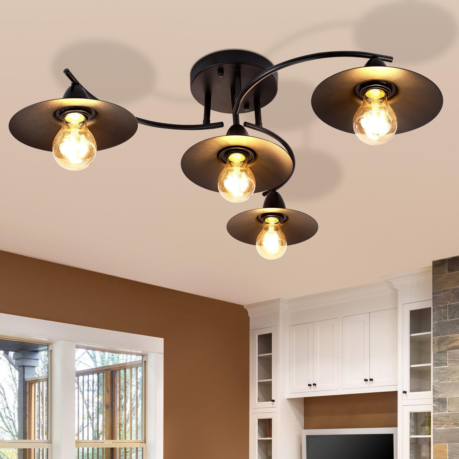 LED-DECKENLEUCHTE Quirin 61/57/19 cm - Schwarz, Metall (61/57/19cm) - Nettlife