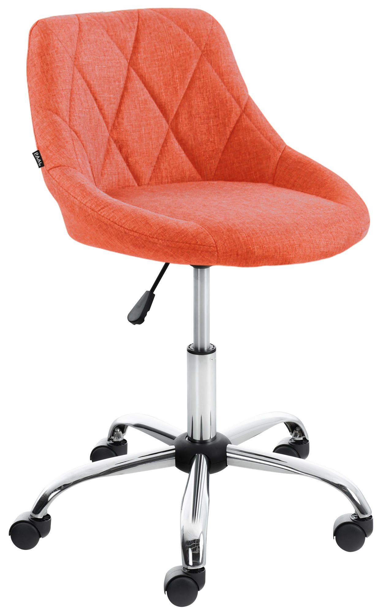 HOCKER Stoff orange - Chromfarben/Orange, Textil/Metall (47/71/49cm) - CLP