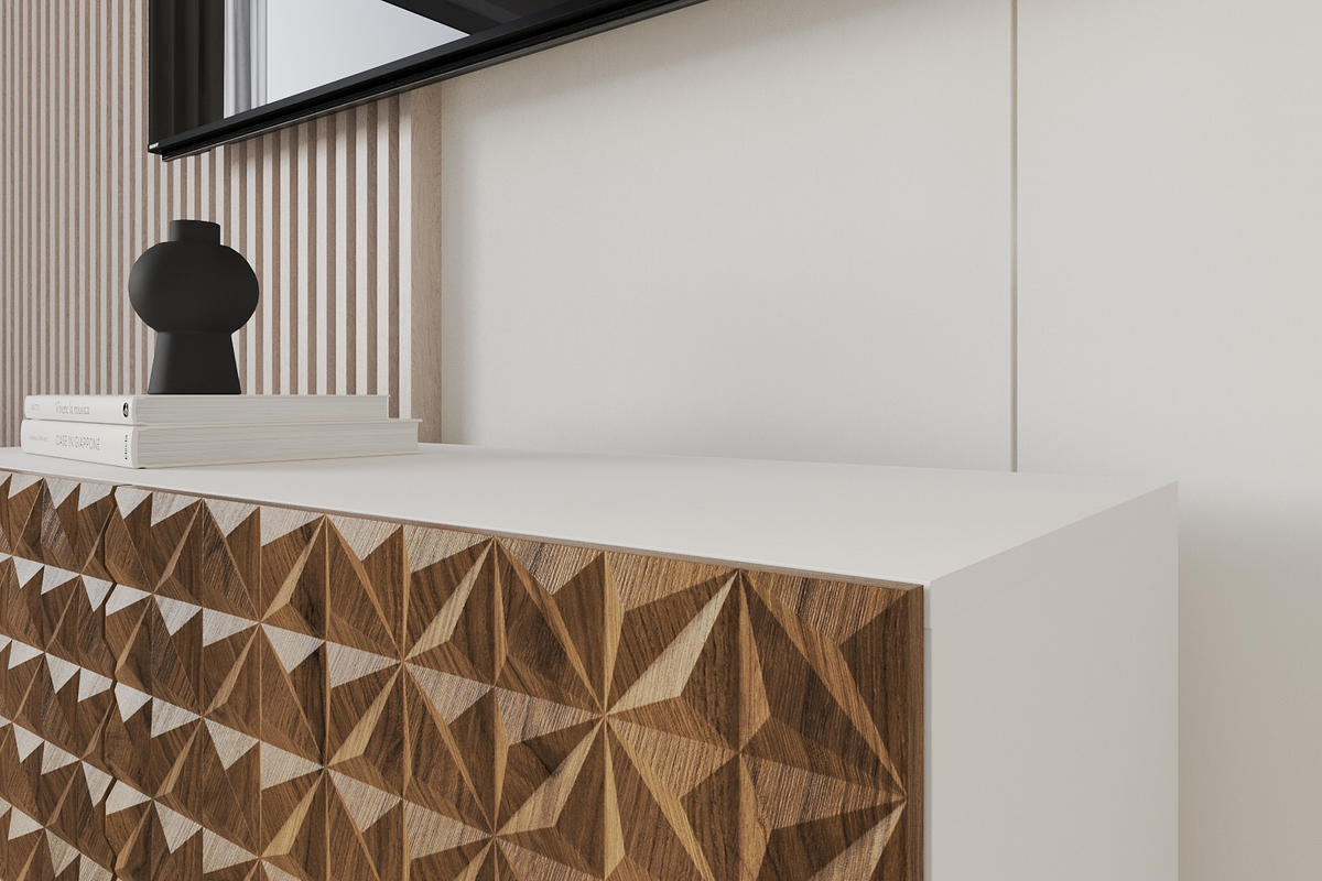 LOWBOARD VIRA-W 100x40x41 cm - Weiß / Katania - Eiche Wotan, Holzwerkstoff (100/40/41cm) - ALTDECOR