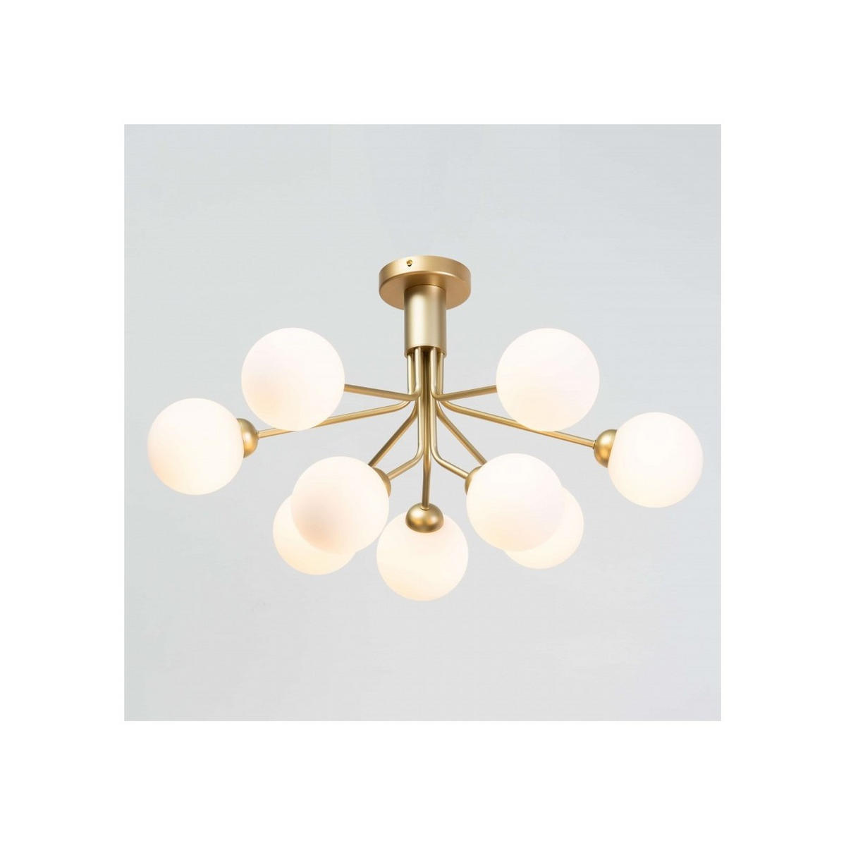 KRONLEUCHTER Audrey, Weiß und Gold, 72cm - Goldfarben, Glas (72/72/42cm) - KOSILUM