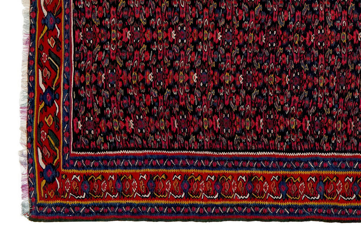 HANDWEBTEPPICH Kelim Senneh Blau 200/135 cm Schurwolle - Blau, Textil (135/200cm) - Looma