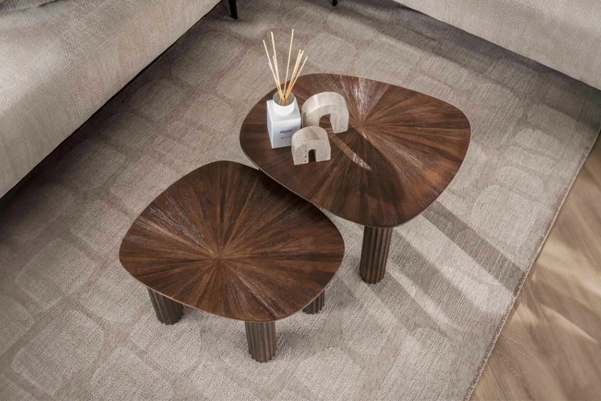 COUCHTISCH INKA 2ER SET Braun Teakholz - Braun, Teakholz/Holz (76/61/38cm) - KAWOLA