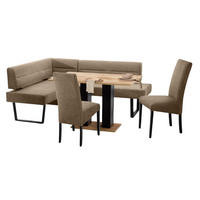 ECKBANKGRUPPE Modern Doralyn 1 für 7 Personen Microfaser Schwarz/Braun - Schwarz/Braun, Kunststoff (155/85/195cm) - 58aufmkessel