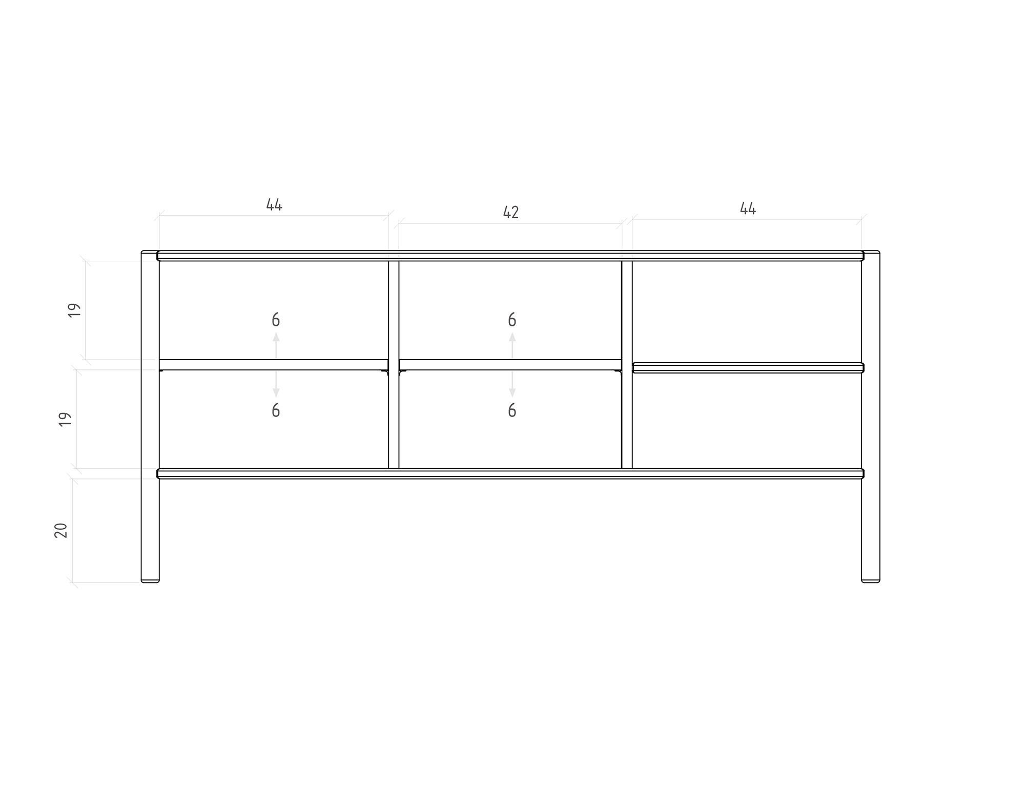 KOMMODE INA Wildeiche - Dunkelbraun, Holz (142/64/46cm) - byoak