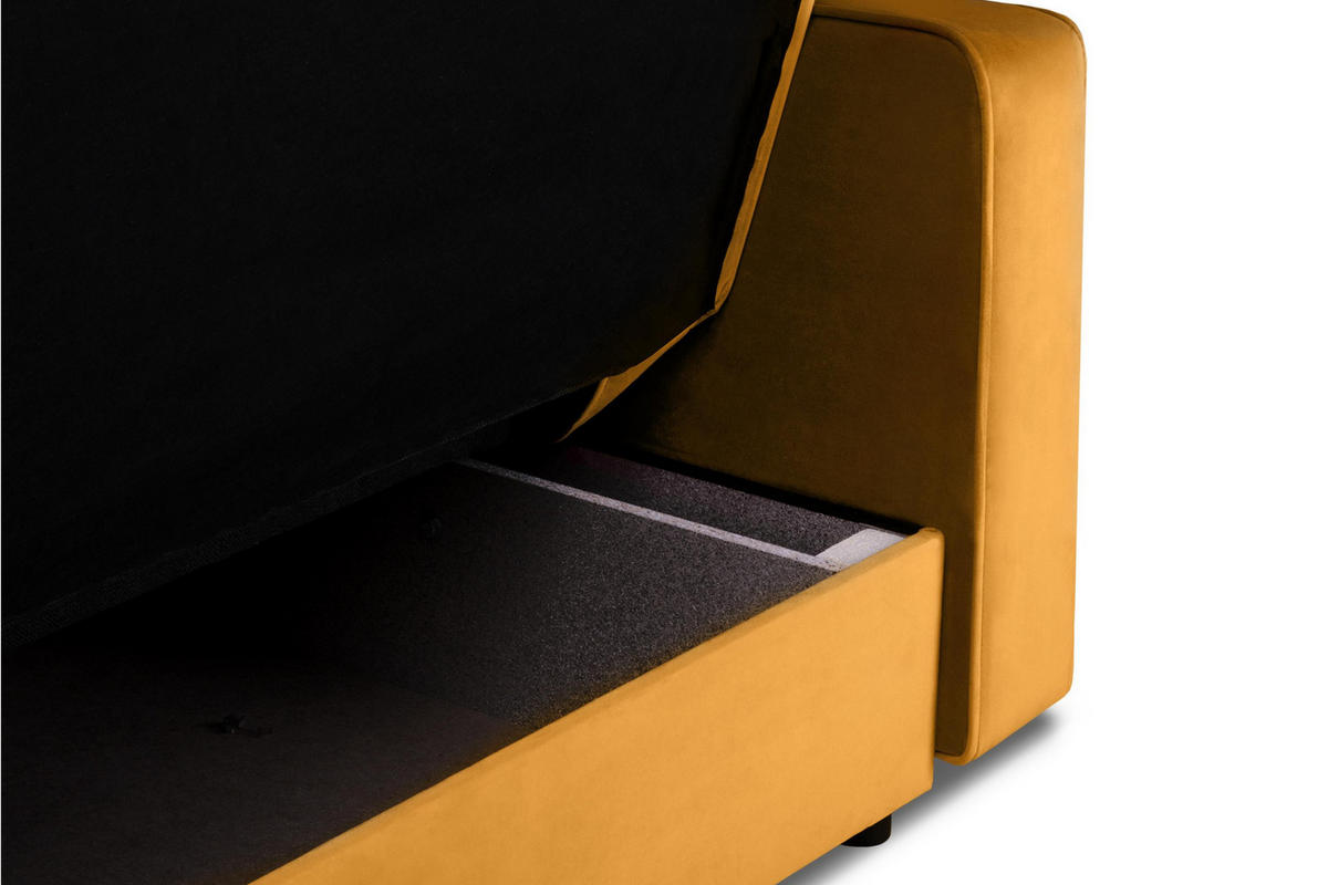 SCHLAFSOFA ORIO 3 Personen, Velours-Stoff, Gelb - Gelb, Textil (219/90/90cm) - KONSIMO®