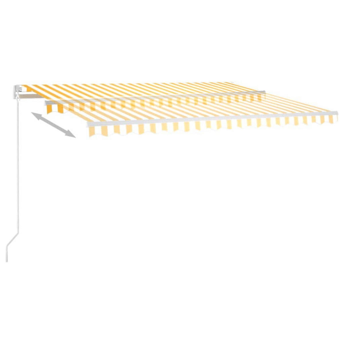 MARKISE Manuell Einziehbar 450x350 cm Gelb und Weiß - Gelb, Metall (450/1/450cm) - furnicato