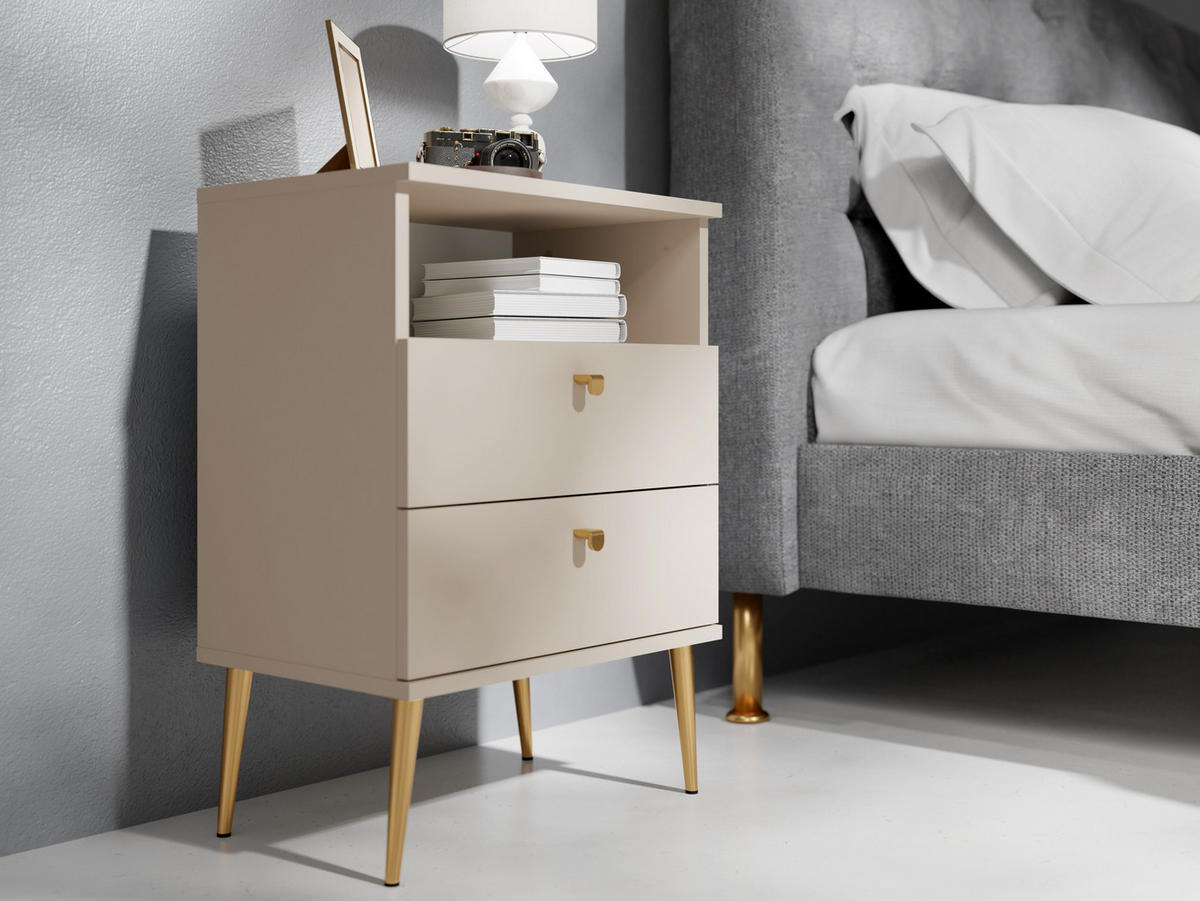 NACHTTISCH Beige 50/69,5/33,9 - Beige, Holzwerkstoff (50/70/34cm) - RAUMHIRSCH FURNITURE