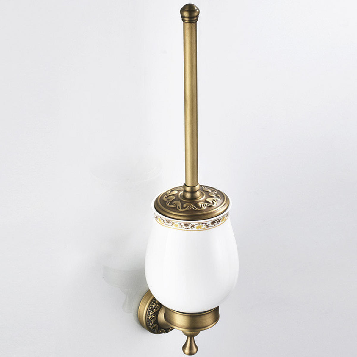 TOILETTENBÜRSTENHALTER – Vintage-Gold (17 x 10,5 x 36,5 cm) - Goldfarben, Metall (11/42/11cm)