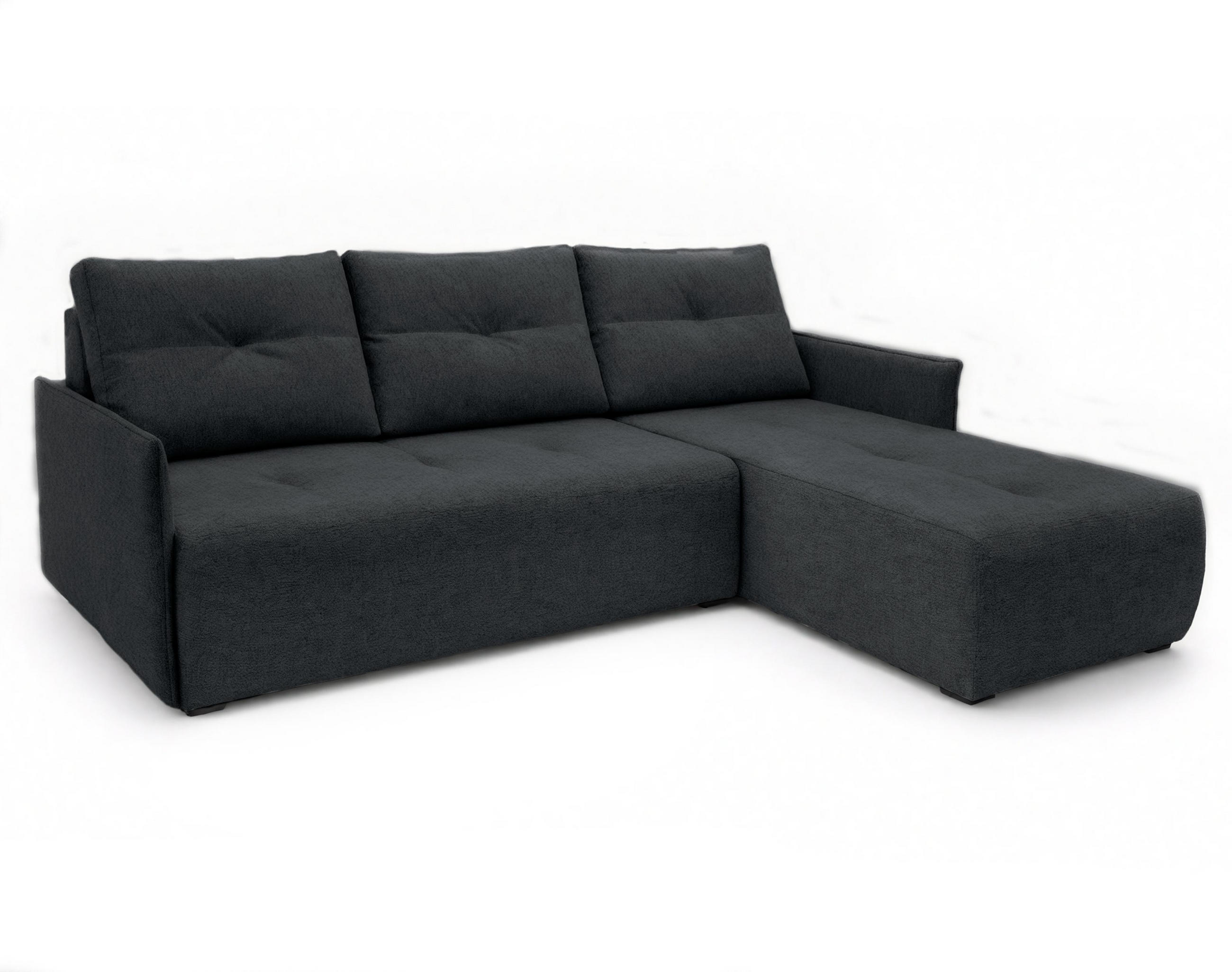 AX Living Ecksofa Schwarz 212x143 cm