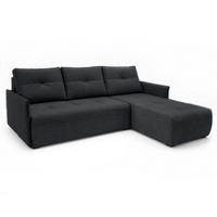 ECKSOFA L Form Damascus Schwarz 212/143/88 cm Rechts mit Schlaffunktion - Schwarz, Kunststoff/Textil (212/143cm) - AX Living
